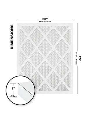 Brighton Professional™ MERV 11 20 x 25 x 1/19.75 x 24.75 Pleated Air Filter; 4/Pack (FA20X25_4)