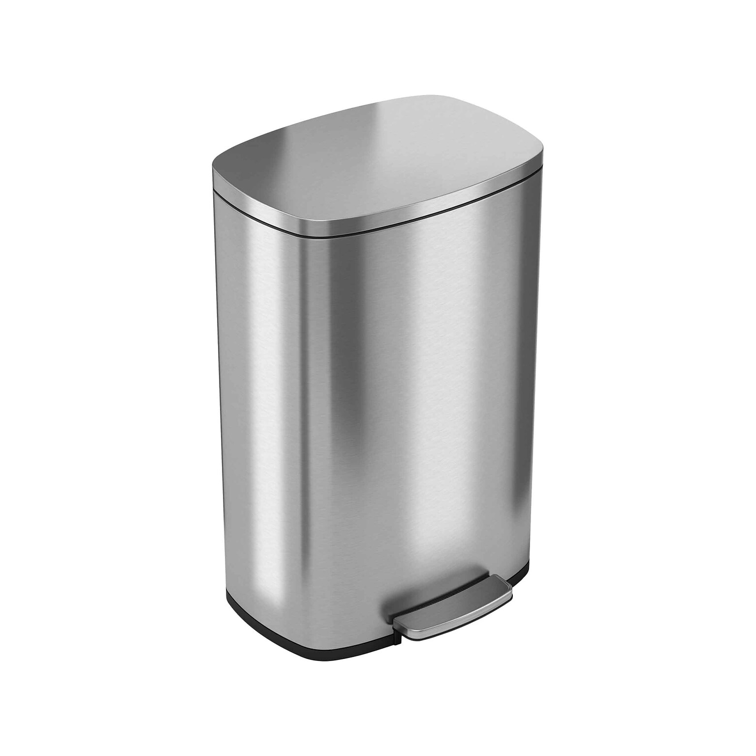 HLS Commercial Stainless Steel Trash Can with Hinged Lid, 13.2-Gallon, Silver (HLSS13RFR)