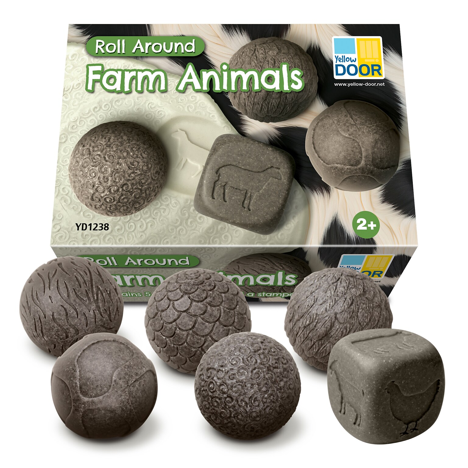 Yellow Door Roll Around Farm Animals, Assorted Colors, 6/Set (YUS1238)