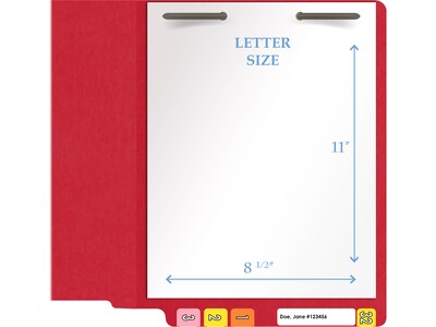 Medical Arts Press Heavy Duty End Tab File Folder, Straight-Cut, Letter Size, Red, 40/Box (S-09461-RED)