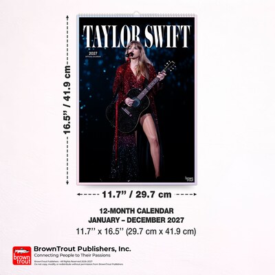 2027 BrownTrout Taylor Swift 11.7" x 16.5" Monthly Wall Calendar, Assorted Colors (9798330713387)