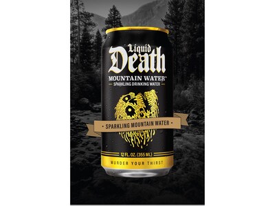 Liquid Death Sparkling Mountain Water, 12 fl. oz., 6 Cans/Box, 4 Boxes/Carton (LD-12-S-4x6pk)