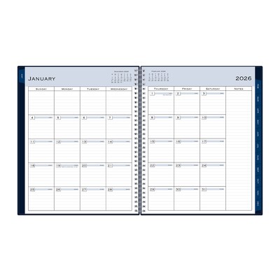 2026 Blue Sky Passages 8.5" x 11" Calendar Year Weekly & Monthly Planner, Faux Leather Cover, Navy (148659-26)