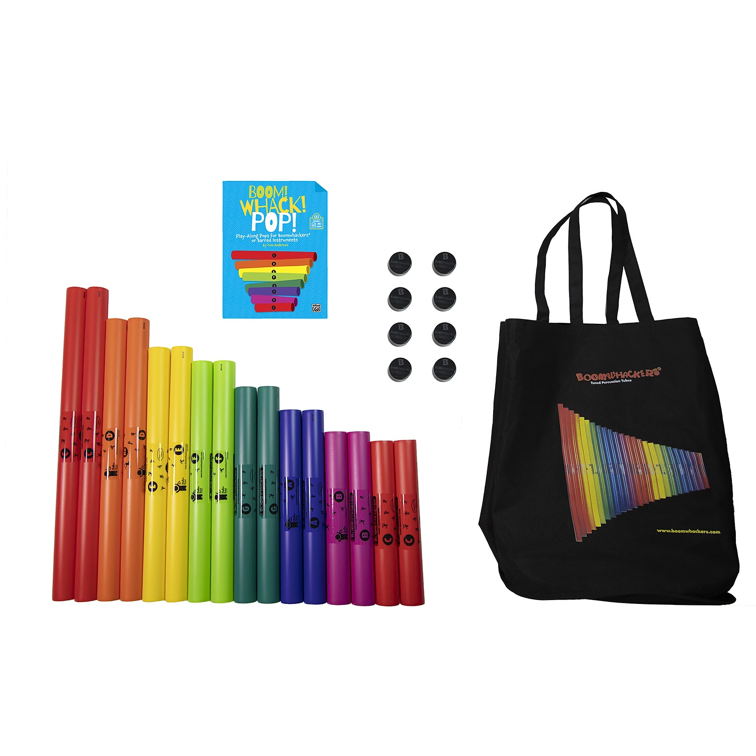 Rhythm Band Instruments Boomwhacker Percussion Tubes Boom! Whack! Pop! Kit, 23/Kit (RB-BW16WP)