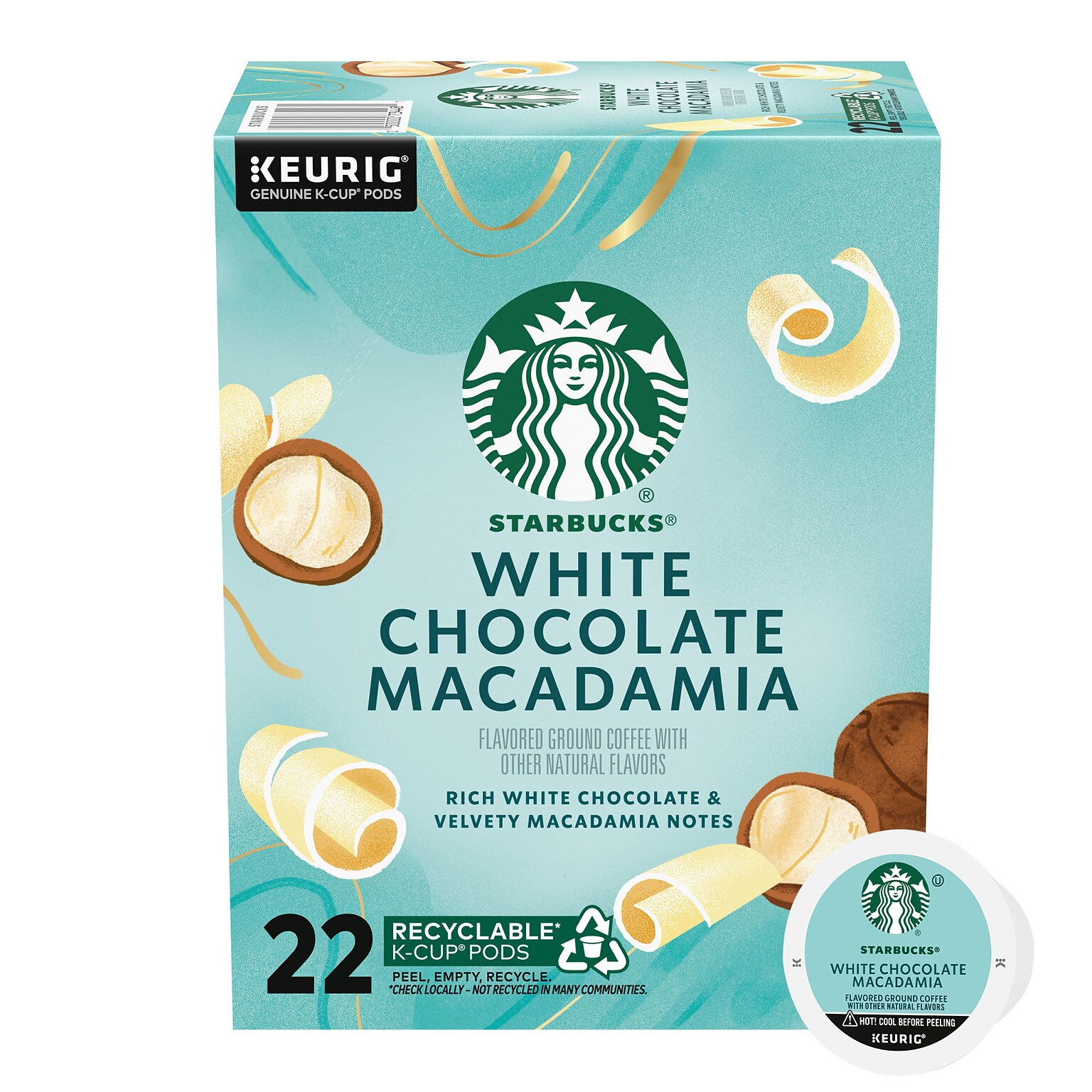 Starbucks White Chocolate Macadamia Coffee Keurig K-Cup Pods, 22/Box (SBK69014)