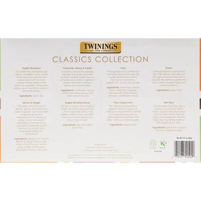 Twinings Classics Collections Gift Box Assorted Tea Bags, 48/Box (F15499)