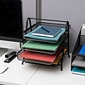 Mind Reader 4-Tier Stackable Paper Desk Tray Organizer, Metal, Black (4TPAPER-BLK)