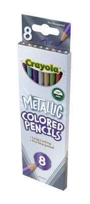 Crayola Metallic Colored Pencils, Assorted Colors, 8/Pack (68-3708)