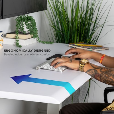 Mount-It! Dual Motor 60"W Electric Adjustable Standing Desk, White (MI-18123)
