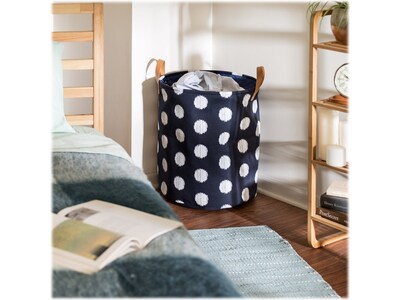 Honey-Can-Do Coastal Laundry Hamper, Canvas, Dark Blue/White (HMP-07872)