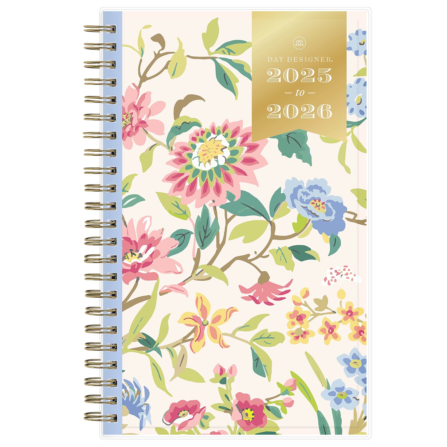 2025-2026 Day Designer for Blue Sky Climbing Floral 5 x 8 Academic Year Weekly & Monthly Planner, Plastic Cover (137881-A26)