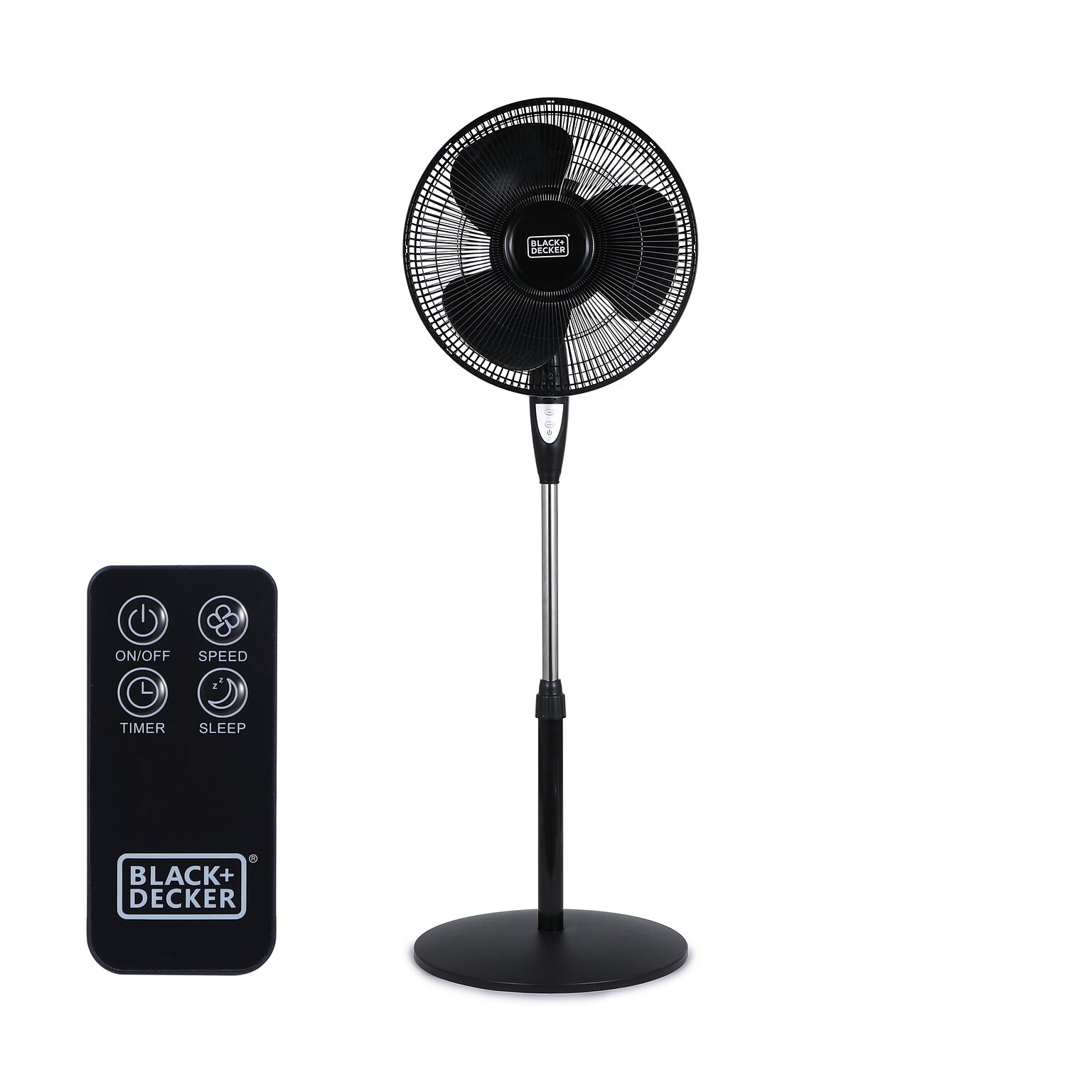 Black & Decker 16 Oscillating Pedestal Fan, 3-Speed, Black (BFSR16B)