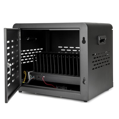 Rocstor Volt UC16 Lockable 16-Unit Charging Cabinet, Black Metal (VT0025-B1)