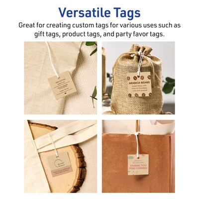 Avery 1-1/2" x 1-1/2"  Blank Price & Merchandise Tags, Kraft Brown, 200/Carton (95287-KMT10)