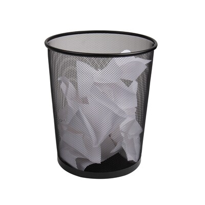 Mind Reader Metal Mesh Trash Can Without Lid, 4.4 Gallon, Black (1CIRGA-BLK)