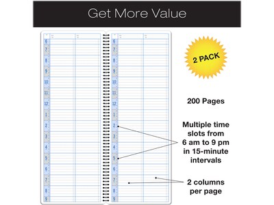 Global Printed Products 5 x 13.5 Daily Appointment Book, Kraft, 2/Pack (SPLS-0083)