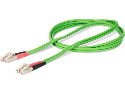 StarTech 2m (6.6ft) LC to LC (UPC) Duplex OM5 Multimode Fiber Optic Patch Cable, 50/125, Green (LCLCL-2M-OM5-FIBER)