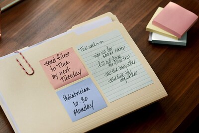 Post-it Sticky Notes, 4 x 6 in., 5 Pads, 100 Sheets/Pad, Lined, The Original Post-it Note, Beachside Café Collection