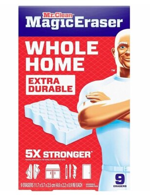 Mr. Clean Magic Eraser Extra-Durable Sponge, White, 9/Box, 2 Boxes/Carton (PGC22880)