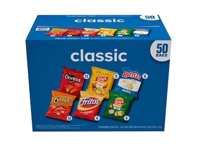 Frito-Lay Classic Mix Variety Pack Chips, 50 Bags/Box, 2/Box (70228)