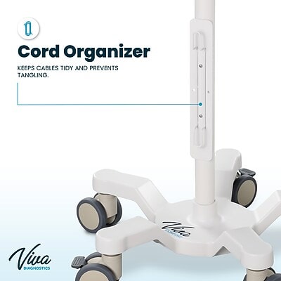 Viva Comfort Edan Elite V-Series Monitor Universal Vital Sign Mobile Stand with Mounting Plate, White (ADIME912-C-MP-07-MK)
