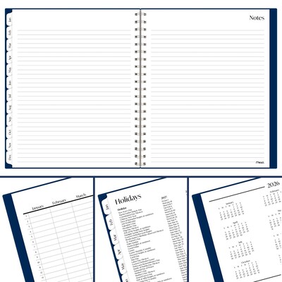 2027 Mead Essentials 9" x 11" Calendar Year Weekly & Monthly Planner, Plastic Cover, Navy (CRW630G2027)