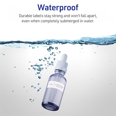 Avery Waterproof Laser Address Labels, 1" x 2-5/8", Matte White, 1,500 Labels/Box (5520)