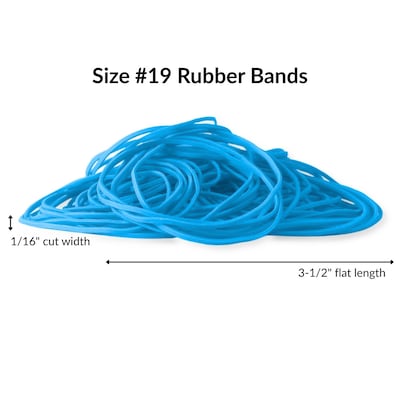 Alliance Non-Latex Multi-Purpose #19 Rubber Bands, 3-1/2" x 1/16", Cyan Blue, 360/Pack (42199)