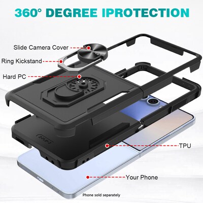 SaharaCase Raider Series Heavy Duty Case for Galaxy Z Flip7, Scorpion Black (CP00864)