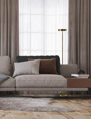 Adesso Mira 55 Antique Brass Floor Lamp with Disc-Shaped Shade (2612-21)