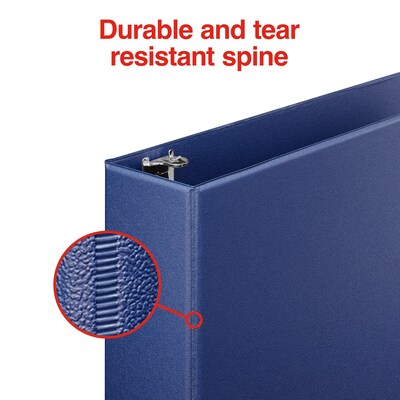 Staples® Standard 2" 3 Ring Non View Binder with D-Rings, Blue (26418-CC)