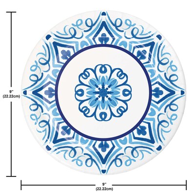 Creative Converting Blue Willow Paper Plates, Blue/White, 32/Pack (DTC365223DPLT)