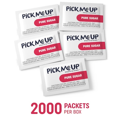 Pick Me Up Provisions™ Pure Sugar, Packets, 2000/Box (PM62431/72101)