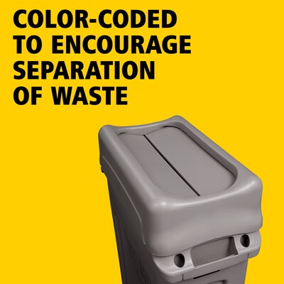 Rubbermaid Slim Jim Indoor Lid, Gray Plastic, 23 Gal. (FG267360GRAY)