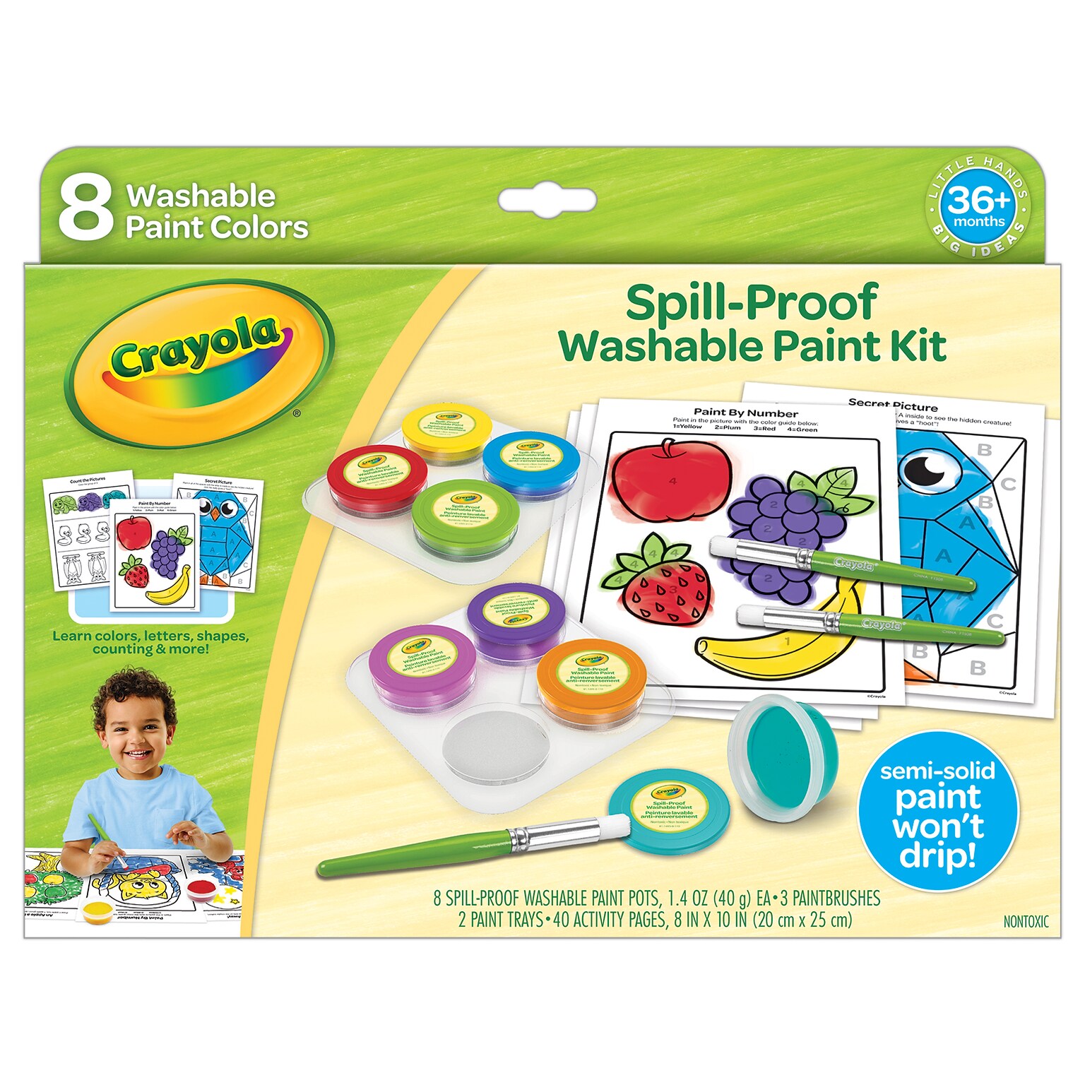 Crayola Spill Proof Washable Paint Kit, Assorted Colors, 53/Set (BIN541076)