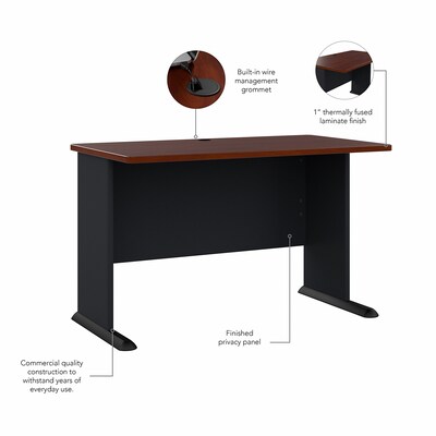 Bush Business Furniture Cubix 48"W Desk, Hansen Cherry/Galaxy (WC90448A)