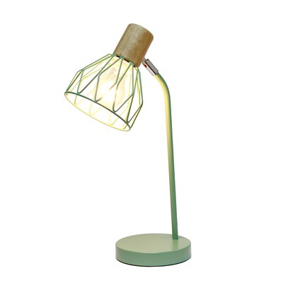 Simple Designs Farmhouse Fusion LED Desk Lamp, 18.19, Green Iron (LD2022-GRN)