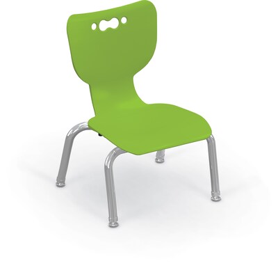 MooreCo 10 Hierarchy Student Chair with 4 Legs, Green/Chrome Base (703673561709)
