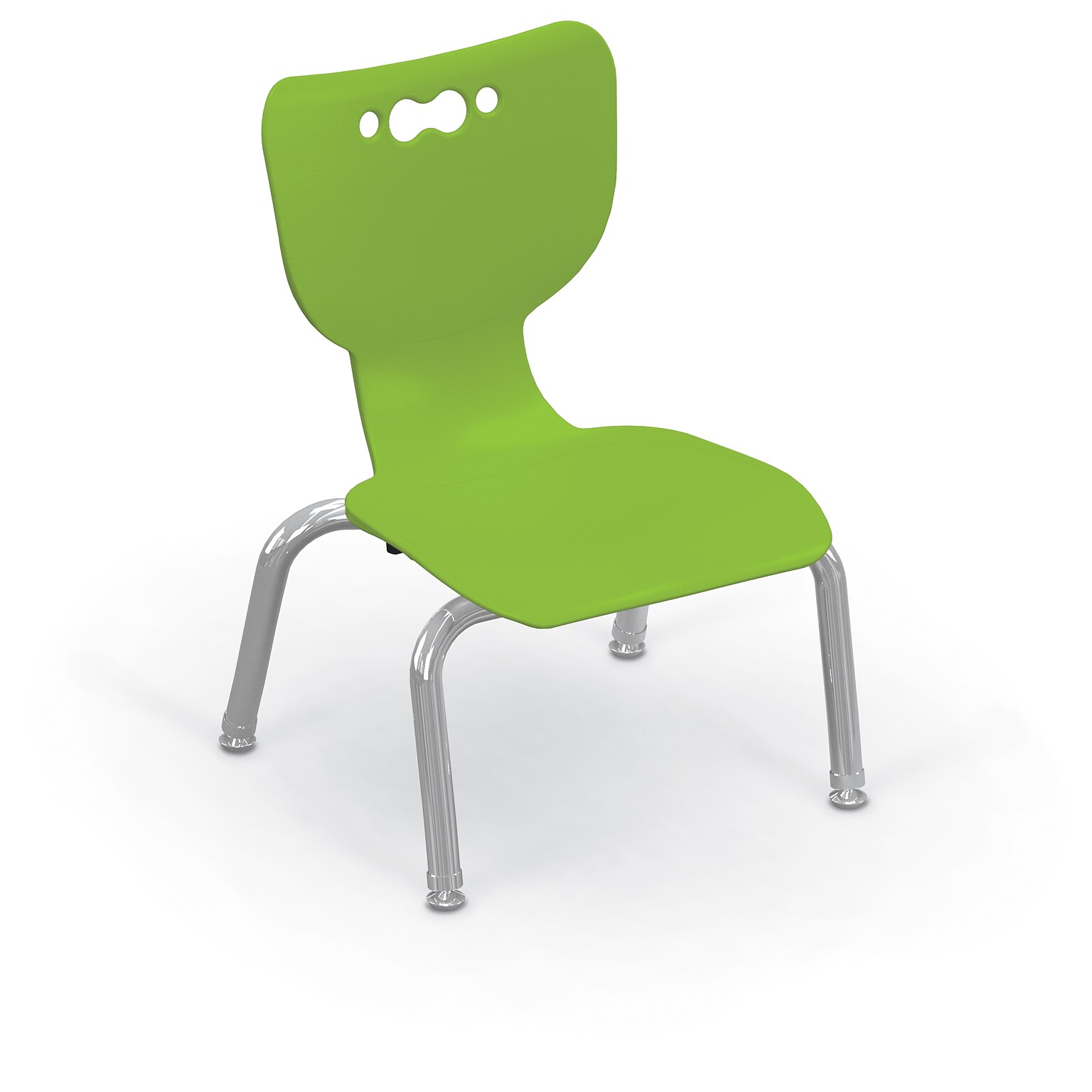 MooreCo 10 Hierarchy Student Chair with 4 Legs, Green/Chrome Base (703673561709)
