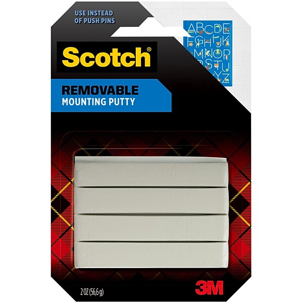 Scotch® Removable Mounting Putty, 2 oz., White (860)