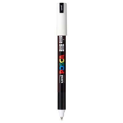POSCA PC-1MR Water Based Paint Marker, Extra Fine Pin Tip, White, 2/Pack (UBCPC1MRWHITE-2)