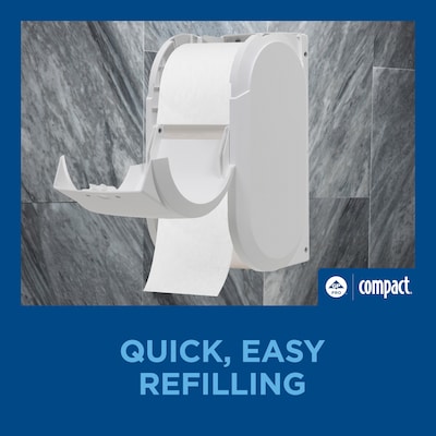 Georgia-Pacific Compact 2-Roll Vertical Coreless Toilet Paper Dispenser, White (56767A)