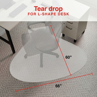 Quill Brand® PlushMat Chair Mat, 66" x 60", Clear (20237-CC)