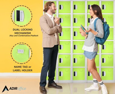 AdirOffice 72"H 6-Tier Green Storage Locker (ADI629-206-GRN-DL)