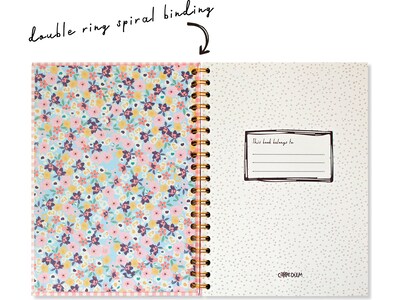 Carpe Diem Ballerina Pink Check 1-Subject Notebook, 7.5" x 9.75", Wide-Ruled, 80 Sheets, Pink/White (9377-CD)