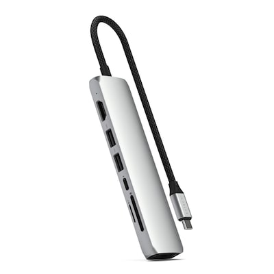 Satechi 7-in-1 USB-C Slim Multiport Universal Docking Station, Silver (ST-P7SS)