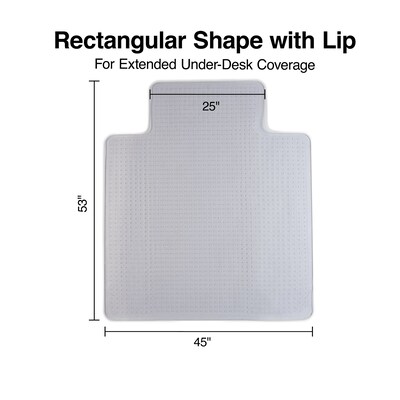 Quill Brand® Extra Chair Mat, 45" x 53", Clear (20362-CC)