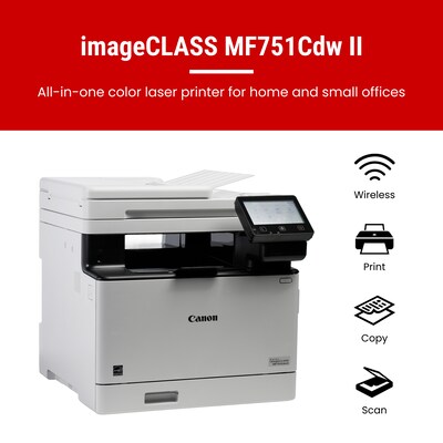 Canon imageCLASS MF751Cdw II Wireless Color All-In-One Laser Printer, Best for Office (7185C016)