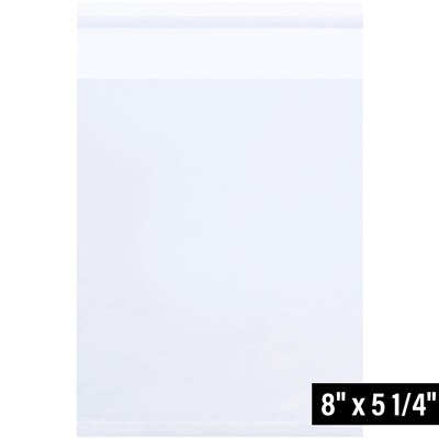 5.25 x 8 Reclosable Poly Bag, 1.5 Mil, Clear, 1000/Carton (PBR114)