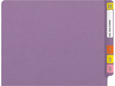 Medical Arts Press Reinforced End Tab File Folder, Straight Cut, Letter-Size, Lavender, 50/Box (S-01501-LAV)